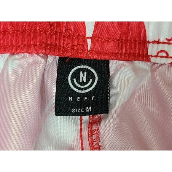 Neff Mens Swim Shorts Trunks Medium Red White Blue - Picture 3 of 4